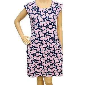 Jean Pierre klifa Paris Dress Pink Abstract Floral Pullover Sleeveless L NWOT